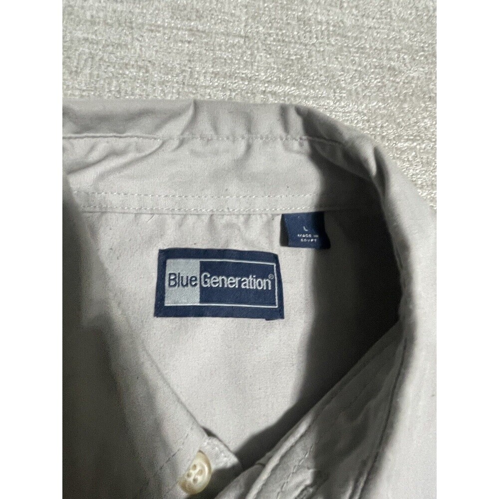 Blue Generation Shirt Men’s Large Long Sleeve Button Down Shirt - Picture 4 of 10